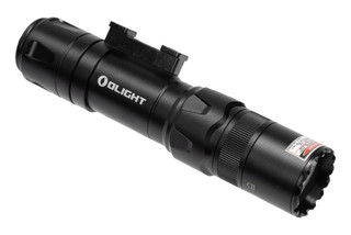 Odin GL Mini 1000 Lumen Compact Rail Mount Flashlight with Green Laser has a mode selector ring on the light head.